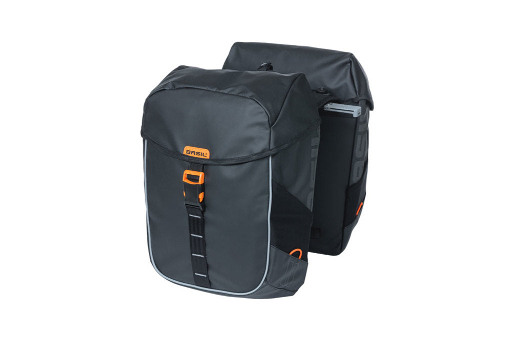 Dubbele-Fietstas-Basil-Miles-MIK-Black/Orange-34-Liter