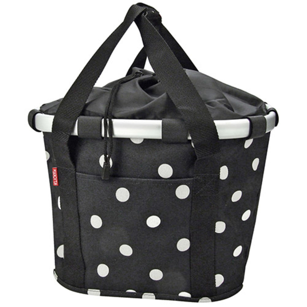 Mandtas - KLICKfix Bikebasket - Black Dots - 15 Liter