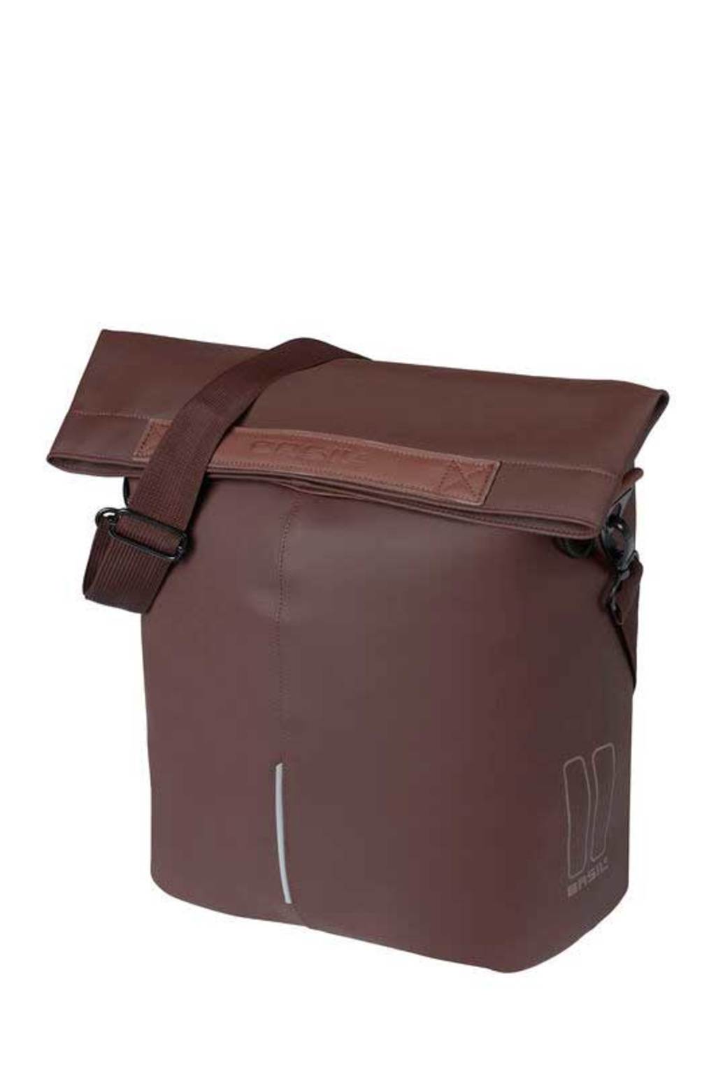 Enkele Fietstas Basil City-Vegan Leather Roasted Brown 14 Liter