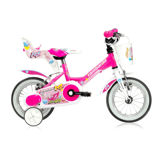 Kinderfiets Baffy 14 inch Fuchsia-Wit