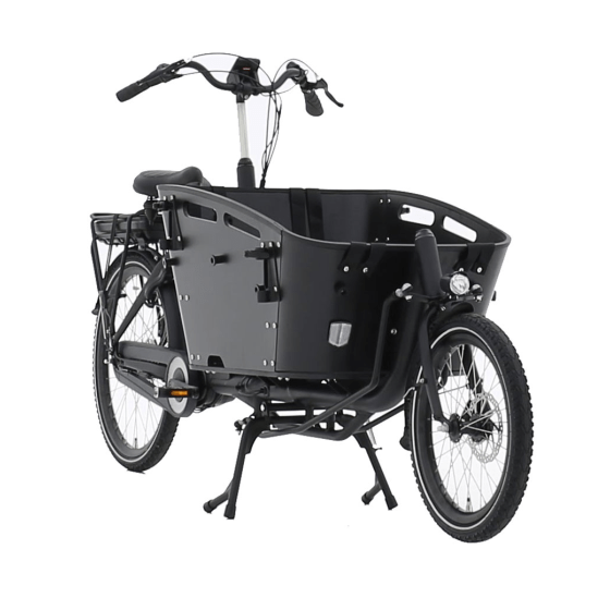 Elektrische Bakfiets CARRY II 26 Inch (2 wielen) - Zwart/Bruin of Zwart
