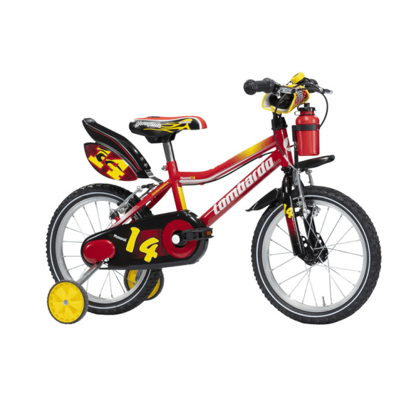 Kinderfiets Monopoli 14 inch Rood-Wit-Geel